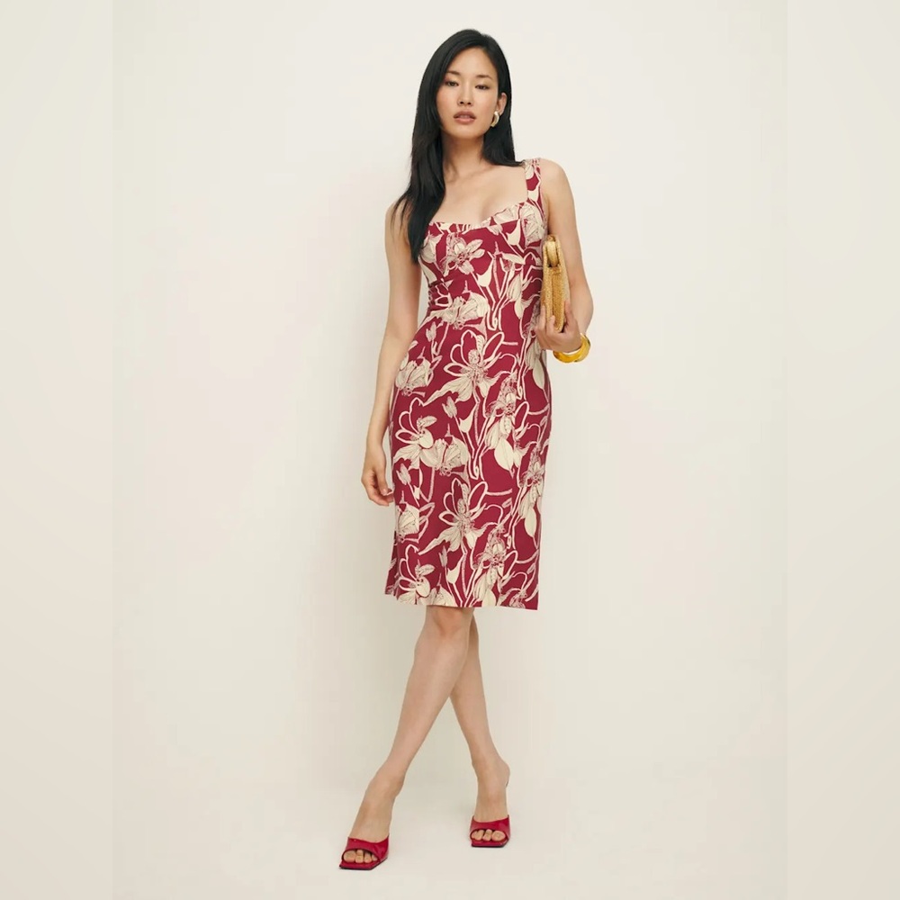 NWT Reformation Thea Linen Dress Sz 4